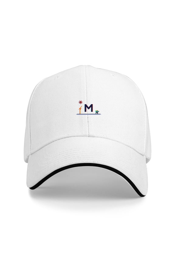 Lightning M Logo Pixel Baseball Cap - Lightweight Polyester, Toggle Closure, Fitted Outdoor Sun Hat