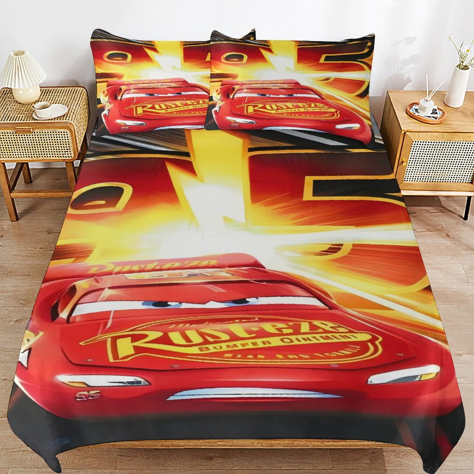 Lightning McQueen 3-piece double bedding set with quilt cover and ...