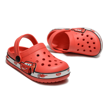 Lightning McQueen 95 Car Kids Clogs Shoes Cute Cartoon Slip On Garden Clogs Shoes Toddlers Slippers Sandals Soft Sole Shower Slides