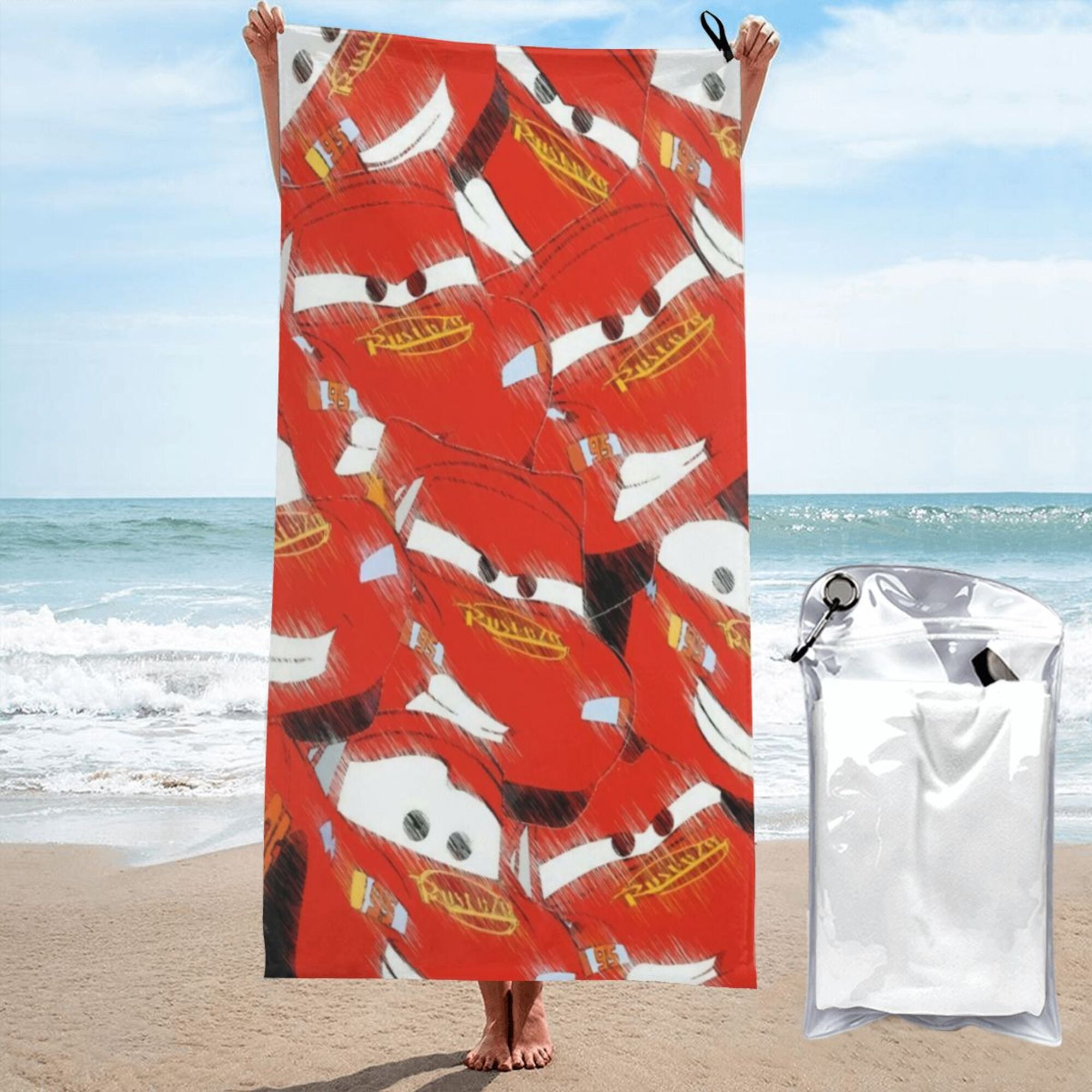 Lightning mcqueen beach towel hotsell
