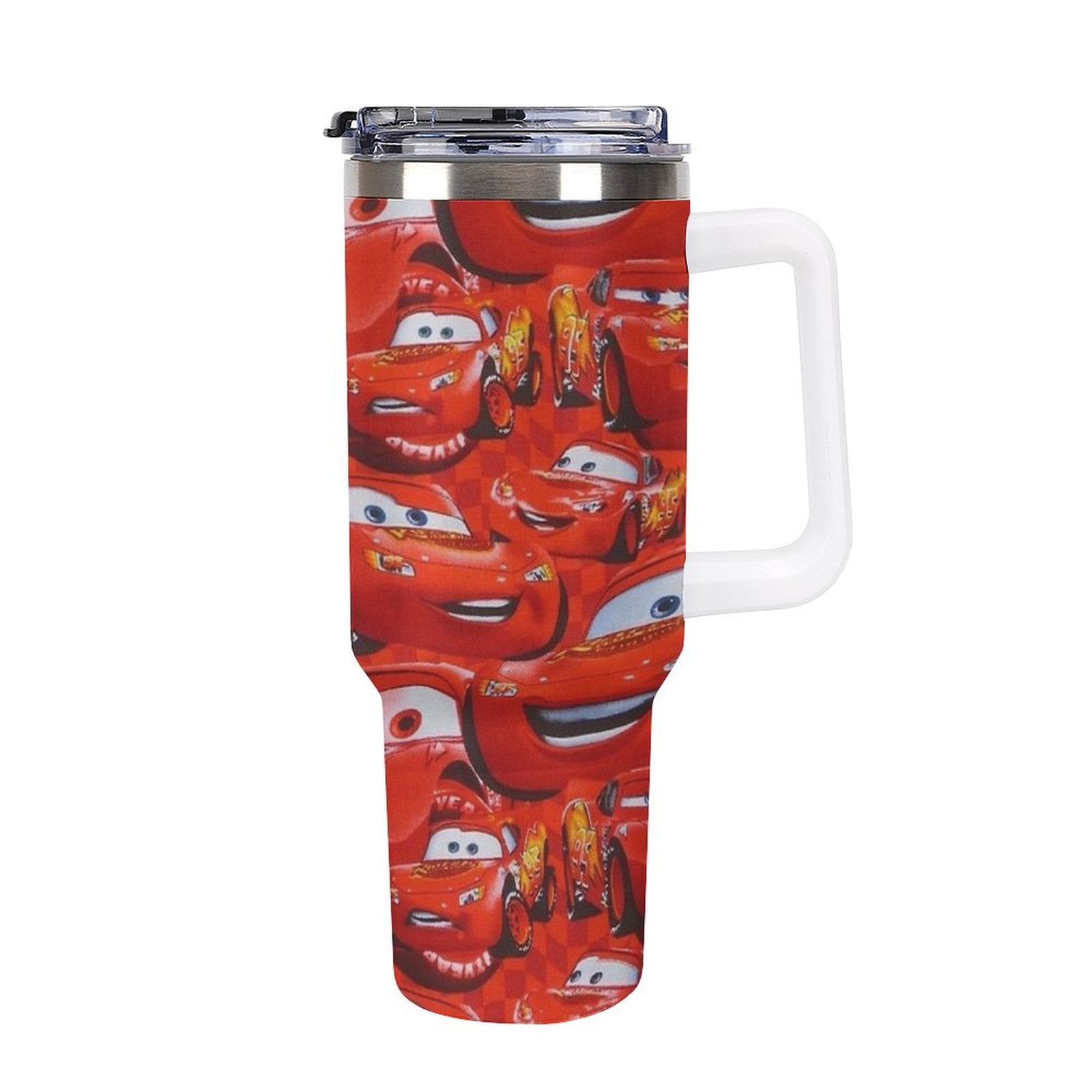 Lightning Mcqueen Tumbler With Handle And Straw 40 Oz Insulated Tumbler ...