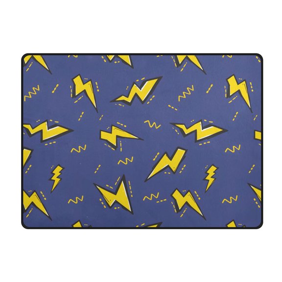 Lightning Pattern Area Rug 63x48 Inch Non Slip Absorbent Soft for Bedroom Entryway