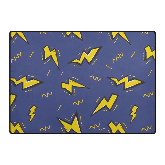 Lightning Pattern Area Rug 80x58 Inch Non Slip Absorbent Soft for Living Room Dining