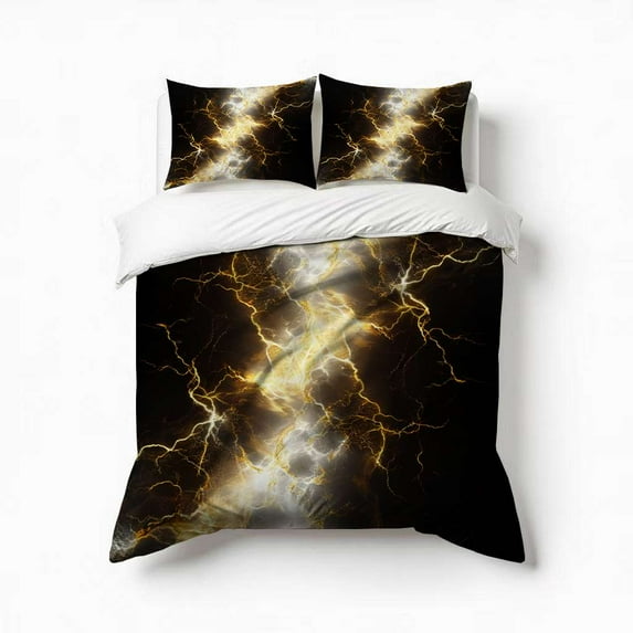 Lightning Pattern Bedding Set 3 Pcs Soft Microfiber Quilt Cover For Bedroom Decor, Comforter Cover With 2 Pillowcase
