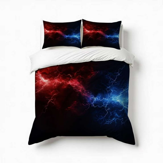 Lightning Pattern Bedding Set 3 Pcs Soft Microfiber Quilt Cover For Bedroom Decor, Comforter Cover With 2 Pillowcase