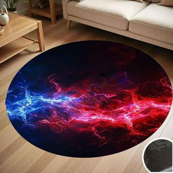 Lightning Pattern Round Carpet Living Room Bedroom Home Decoration Coffee Table Mat Lounge Rug Chair Mats