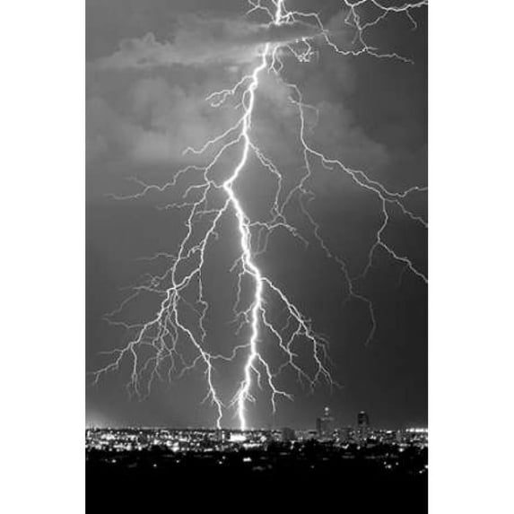 Lightning Portrait BW Poster Print by Douglas Taylor (24 x 36)