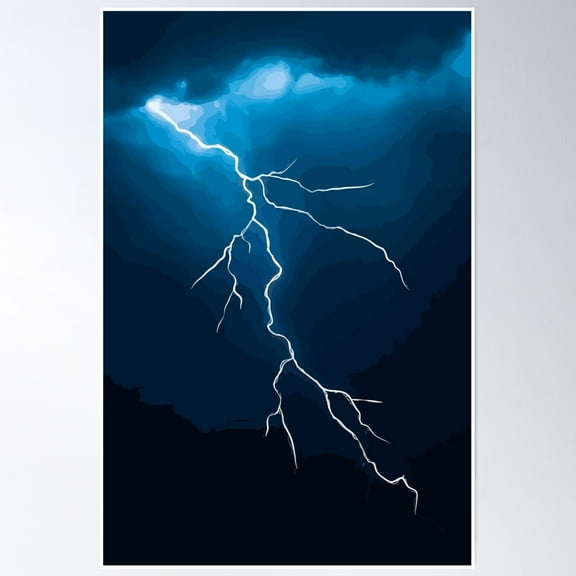 Lightning Poster Wall Art, Modern Wall Decor, 24x36 UNFRAMED
