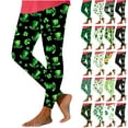 thumbnail image 1 of Lightning Prime Today BiZtdJrK St Patrick's Day Leggings for Women Butt Lift Tummy Control High Waist Sporty Yoga Pants Clover Pattern Print Tight Trousers Black S, 1 of 4