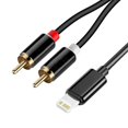 Lightning to RCA Cable for iPhone iPad, Stereo Y Splitter Audio Aux ...