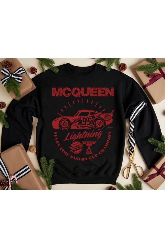 Lightning Racing Sweatshirt Seven Time Piston Cup Champion McQueenn Vintage 95 Rust Eze Style Unisex Crewneck SWEATSHIRT All Size S-5XL