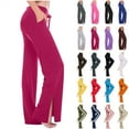 thumbnail image 1 of Lightning Sales! JURANMO Women's Modal Soft Lounge Pants Casual Elastic Waist Drawstring Slit Yoga Pant Solid Color Comfy Pajamas Pants with Pockets Gray L, 1 of 7