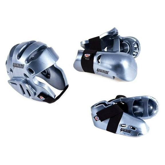 Lightning Silver Karate Sparring Gear Package Deal - Child Small