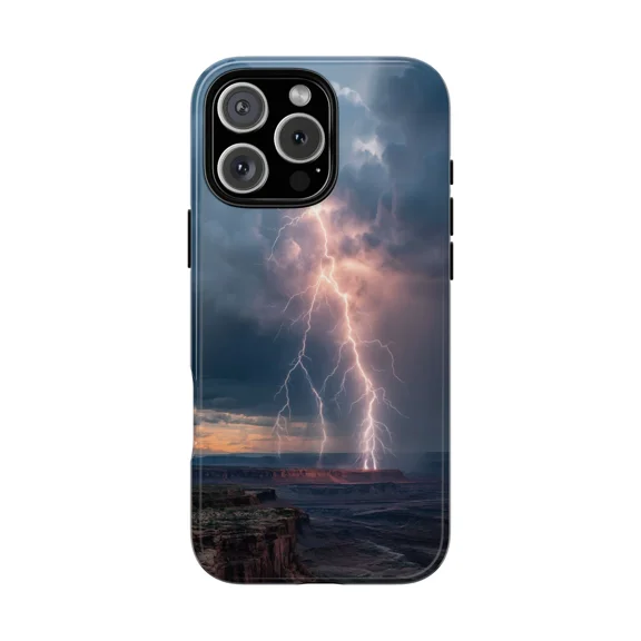 Lightning Storm Desert Canyon Sky Case for iPhone 17 to 11 Pro Max