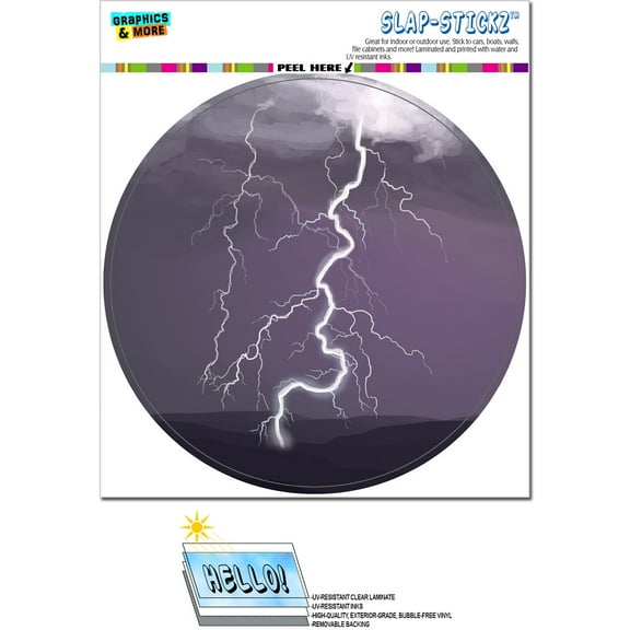 Lightning Strike - Storm Thunder Circle SLAP-STICKZ(TM) Premium Sticker