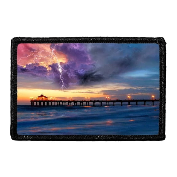 Lightning Strikes Manhattan Beach, CA Morale - Removable Patch