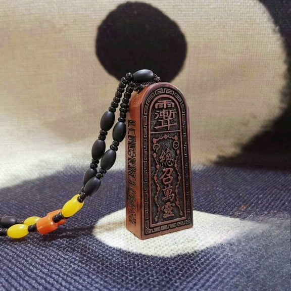 Lightning Struck Wood Pendant Wu Lei Command Talisman Taoist Amulet Spiritual Tool for Protection Ritual or Meditation Use