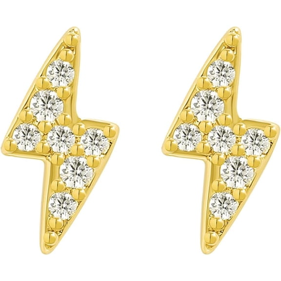 Lightning Stud Earrings for Women Delicate Fashion Lightning Bolt Cartilage Stud Earrings Minimalism Small Gold Silver Rhinestone Lightning Stud Earrings Chic Birthday Jewelry
