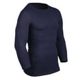 thumbnail image 1 of Lightning Three-Quarter Sleeve Compression Shirt, Adult Medium, Navy, 1 of 1