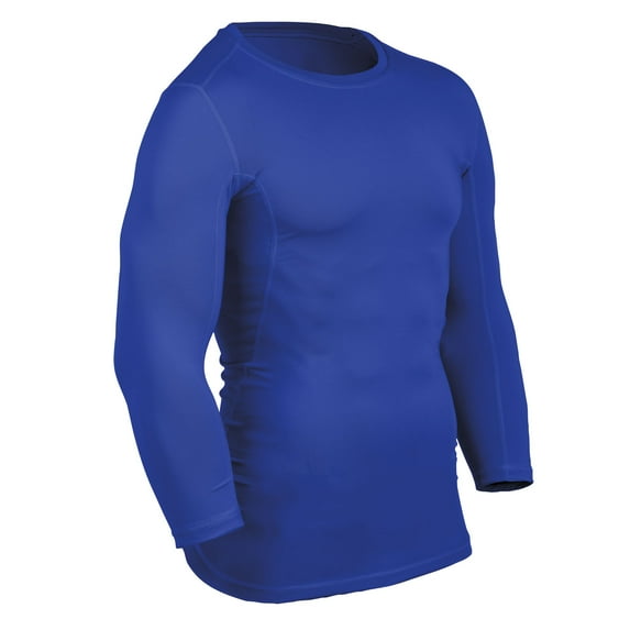 Lightning Three-Quarter Sleeve Compression Shirt, Adult Small, Royal