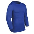 thumbnail image 1 of Lightning Three-Quarter Sleeve Compression Shirt, Adult X-Large, Royal, 1 of 1