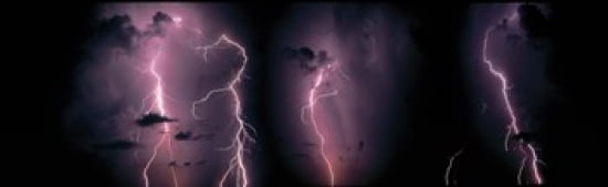 Lightning Thunderstorm Weather Sky Clouds Canvas Art - Panoramic Images (38 x 12)