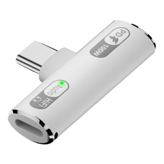 Lightning To USB C Audio Charger Adapter For PD100W Fast Charging And Data Transfer USB C Male to Female Lightning