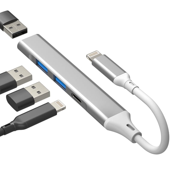 Lightning to USB 3.0 Camera Adapter for iPhone 14 13 Pro Max(4in1)Card Reader Charger Jack Splitter for iPad for Apple Cable Dongle OTG Lighting Hub Memory Flash Drive Adaptor Keyboard Port Connector