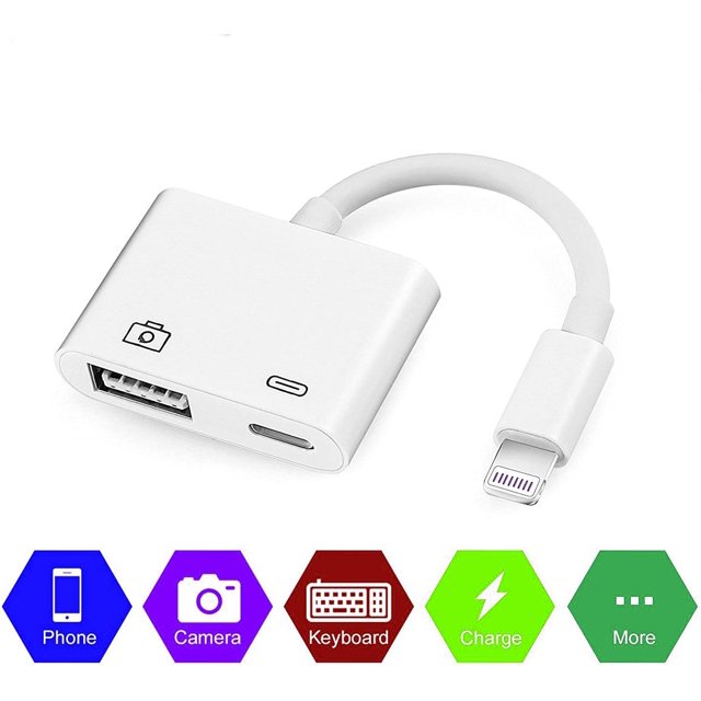 Lightning to USB 3.0 Female Adapter Cable with USB Power Interface Data