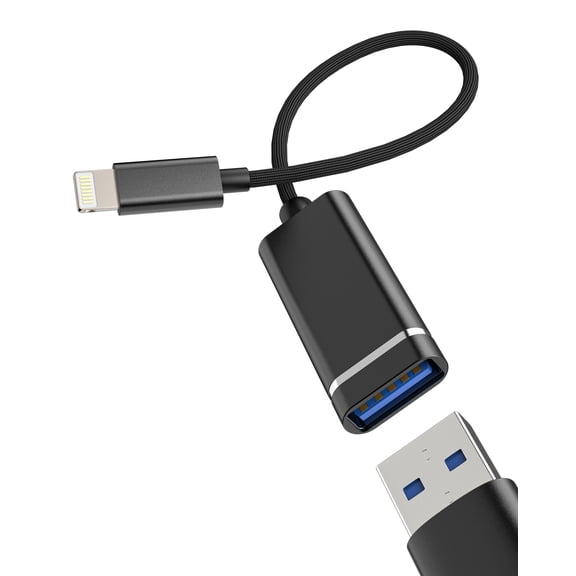 Lightning to USB Adapter OTG Digital Camera Card Reader Flash Drive Dongle Phone Transfer Cord Adaptor HUB for iPhone 14 Pro Max Cable for Apple for iPad Lighting Jack Female Keyboard Male Adaptador