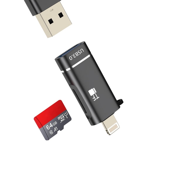 Lightning to USB Adapter OTG Micro SD Cable for iPhone 14 13 Pro Max for Apple for iPad Card Reader Digital Camera Female Lighting Male Transfer Phone Adaptador Cord MFI Connection TF
