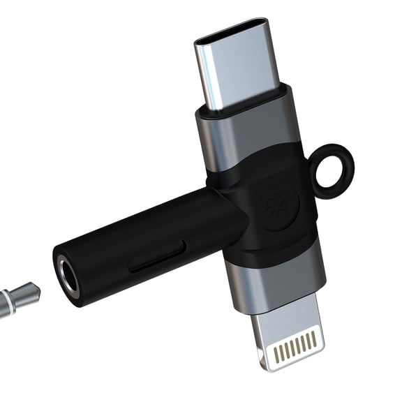 Lightning USB C to 3.5mm Headphone Jack Adapter AUX Audio Cable Connector for iPhone 17 16 15 14 for Apple Earphone Microphone Splitter for iPad Compatible for Samsung Android Car Auxiliary Converter