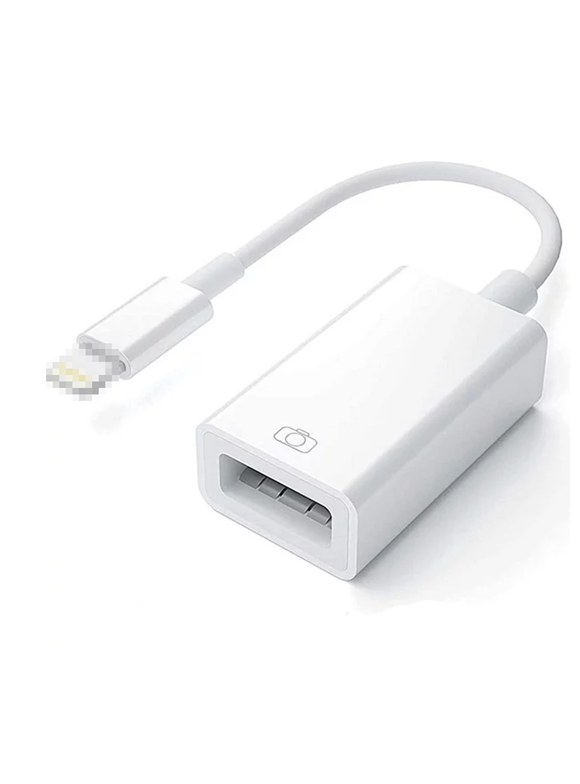 Lightning to USB Camera Adapter USB 3.0 OTG Cable Adapter Compatible with iPhone/iPad,USB Female Supports Connect Card Reader,U Disk,Keyboard,Mouse,USB Flash Drive-Plug&Play