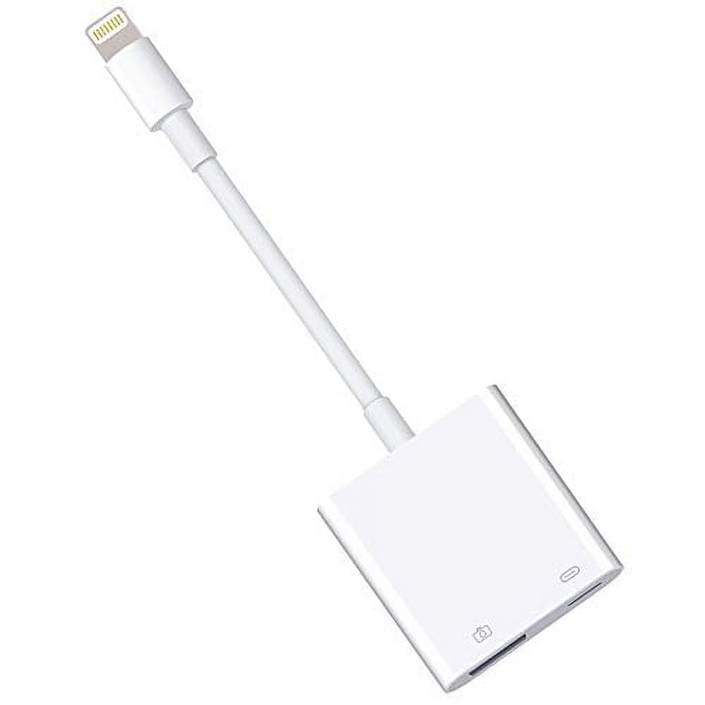 Lightning to USB3 Camera Adapter with Charging Port, Lightning Female USB OTG Cable Adapter for Select iPhone,iPad Models Support Connect Camera, Card Reader, USB Flash Drive, MIDI Keyboard