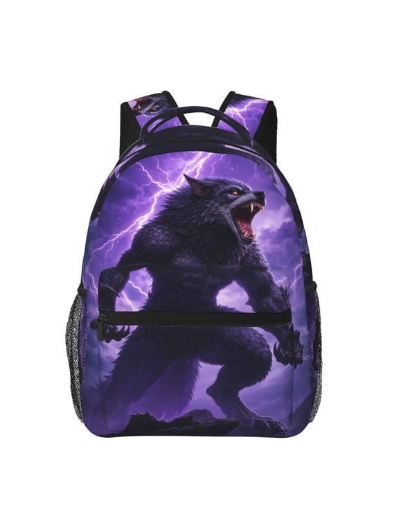 Lightning Werewolf Beast Backpack Lightweight Rucksack Travel Bag for Men and Women