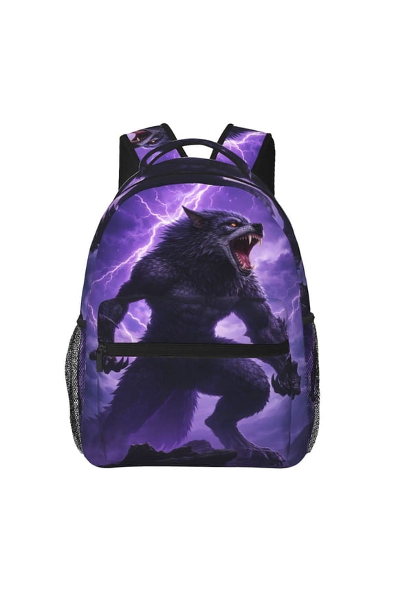 Lightning Werewolf Beast Backpack Lightweight Rucksack Travel Bag for Men and Women
