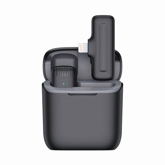 Lightning Wireless Lavalier Microphone with Charging Case,Monitoring for iPhone
