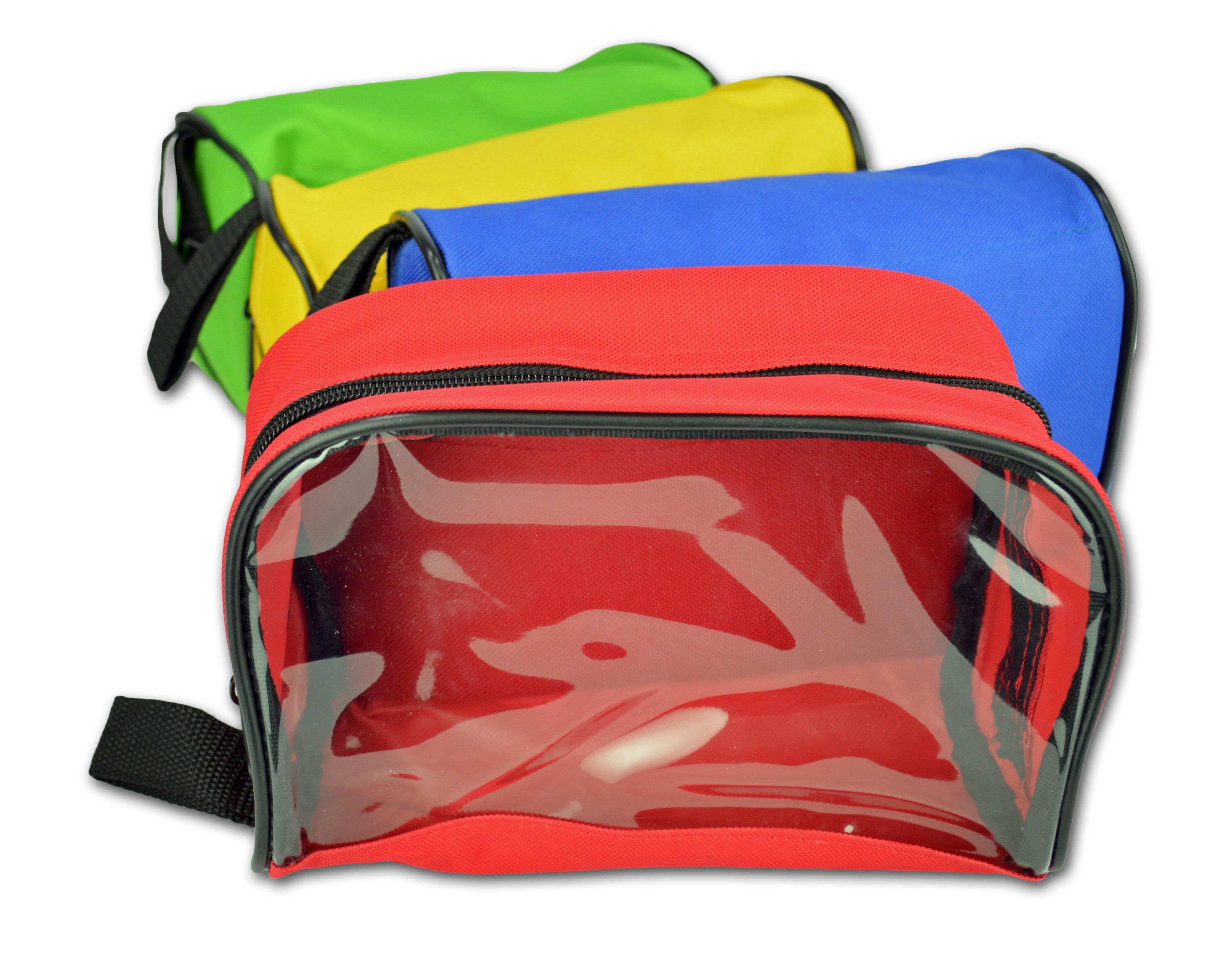 Lightning X Color Coded First Aid Medical Kit Accessory Pouches - Zippered Bag w/ Transparent Window - Set of 4