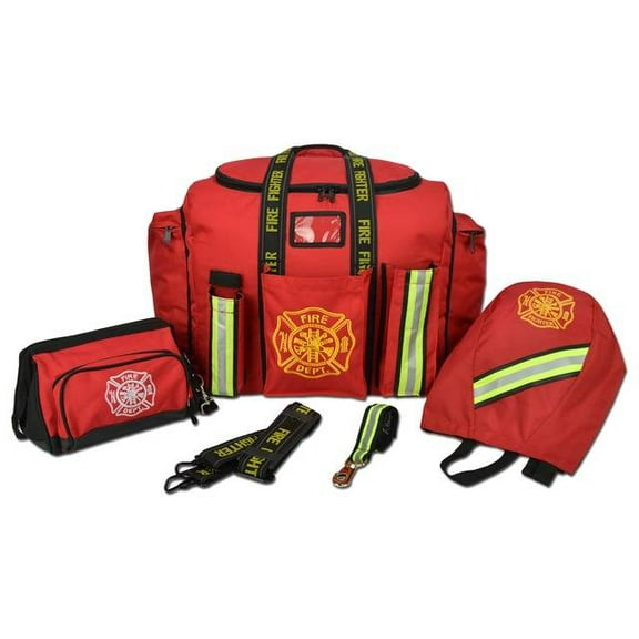 Lightning X Premium Firefighter Turnout Gear Bag Captain's Bundle w/ Glove Strap + SCBA Mask & Toiletry Bags