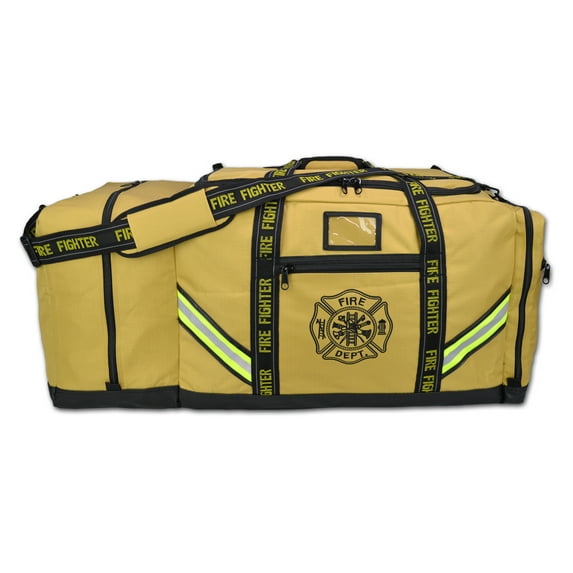 Lightning X Premium Ripstop 3XL Firefighter Step-In Gear Bag w/ Helmet Compartment - Turnout TAN