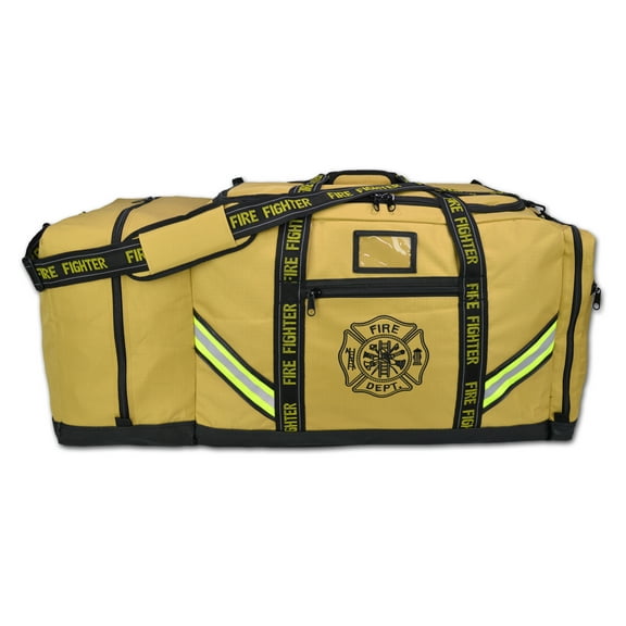 Lightning X Premium Ripstop 3XL Firefighter Step-In Gear Bag w/ Helmet Compartment - Turnout TAN