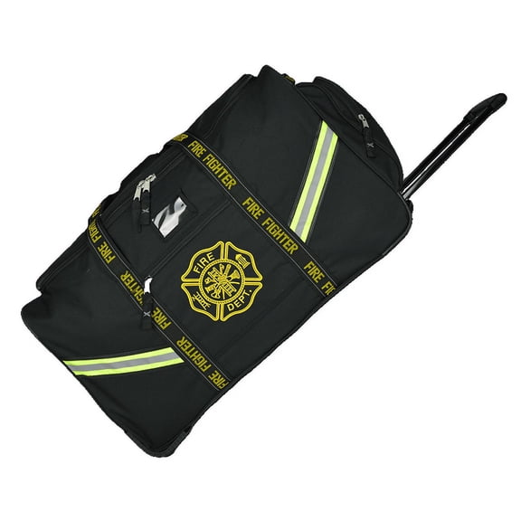 Lightning X Premium Rolling Firefighter Turnout Bunker Gear Bag w/ Wheels, Retractable Handle, Fully Molded