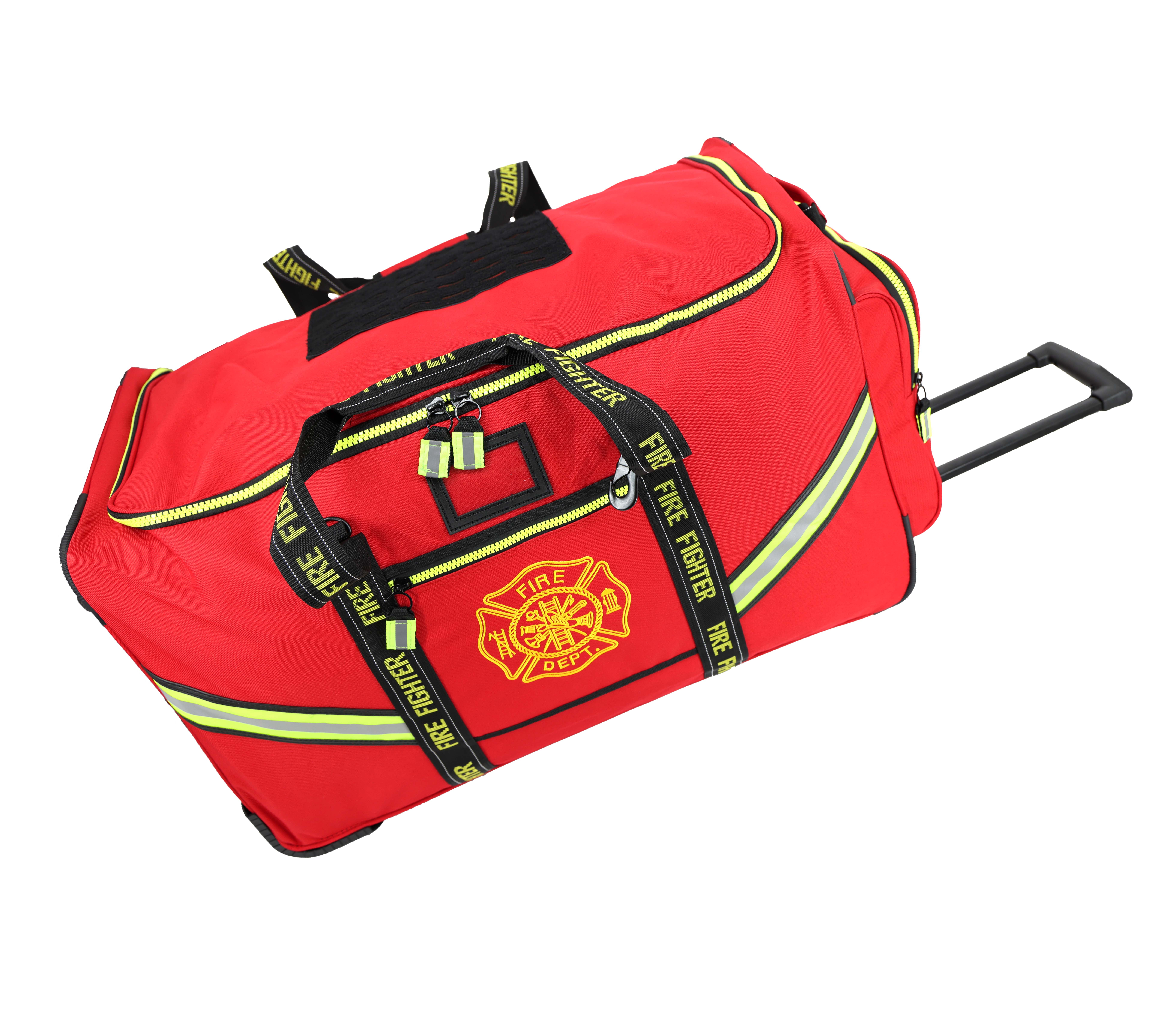 Lightning X Premium Rolling Firefighter Turnout Bunker Gear Bag w/ Wheels, Retractable Handle, Fully Molded