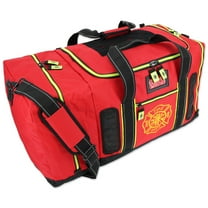 Lightning X Quad-Vent Firefighter Turnout Gear Bag - Top Load w/ Helmet Compartment, Mesh Vents & Maltese Cross - RED