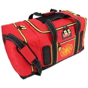 Lightning X Quad-Vent Firefighter Turnout Gear Bag - Top Load w/ Helmet Compartment, Mesh Vents & Maltese Cross - RED