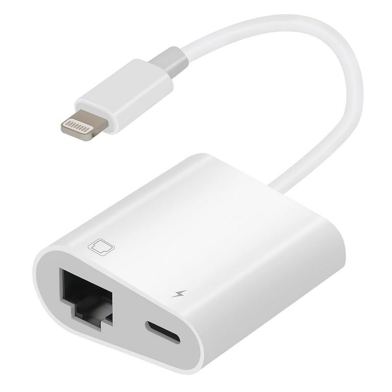 Apple Lightning to RJ45 Ethernet &amp; Charging Adapter, Compatible 