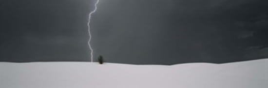 Lightning in the sky over a desert White Sands National Monument New Mexico USA Canvas Art - Panoramic Images (36 x 12)