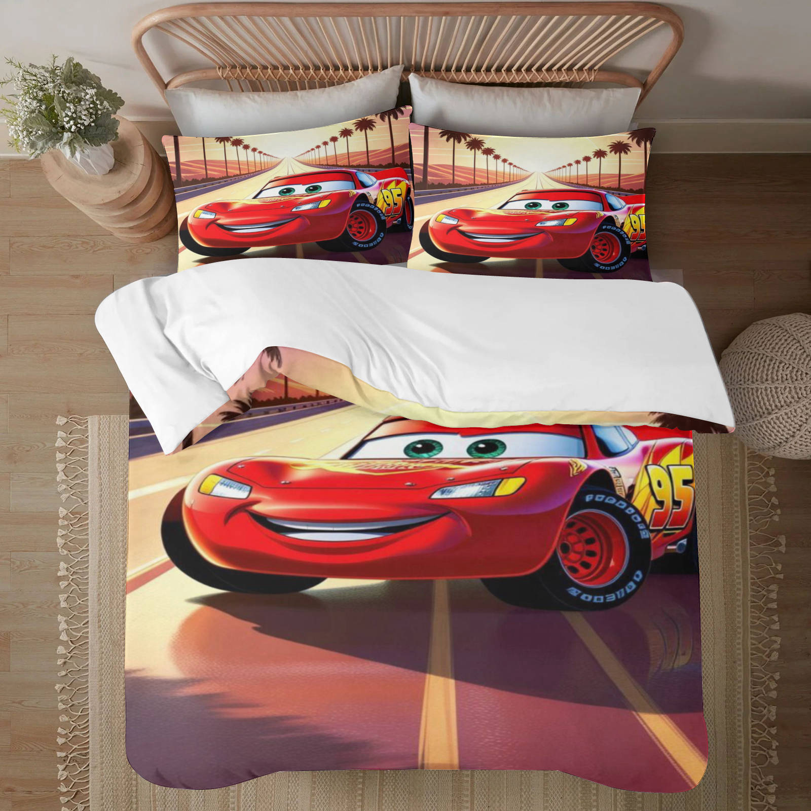 Lightning mcqueen 173*218CM Three Piece Bedding Set - Walmart.com