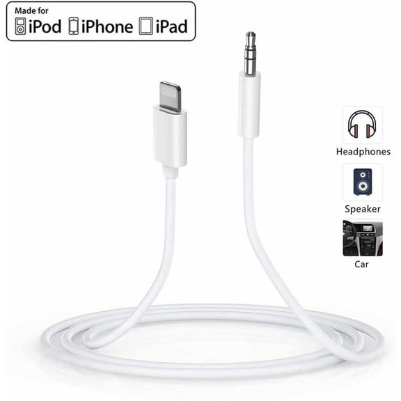 Lightning to 3.5mm Audio Cable,iPhone Audio Headphone Jack Cable Lightning to Aux Cord Compatible with iPhone 11 Pro Max XR XS XS Max 8 8P 7