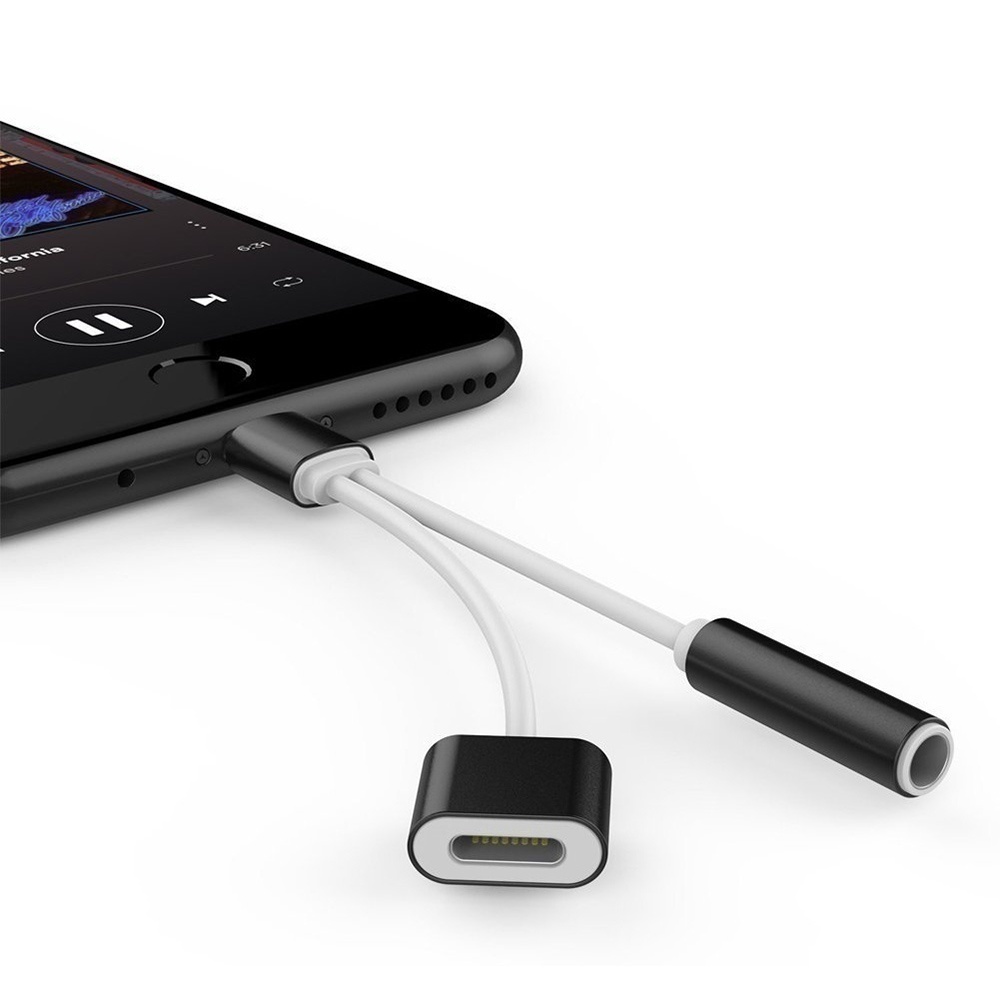 Lightning to 3.5mm Headphones Jack Adapter, 2 in 1 Charger and Aux